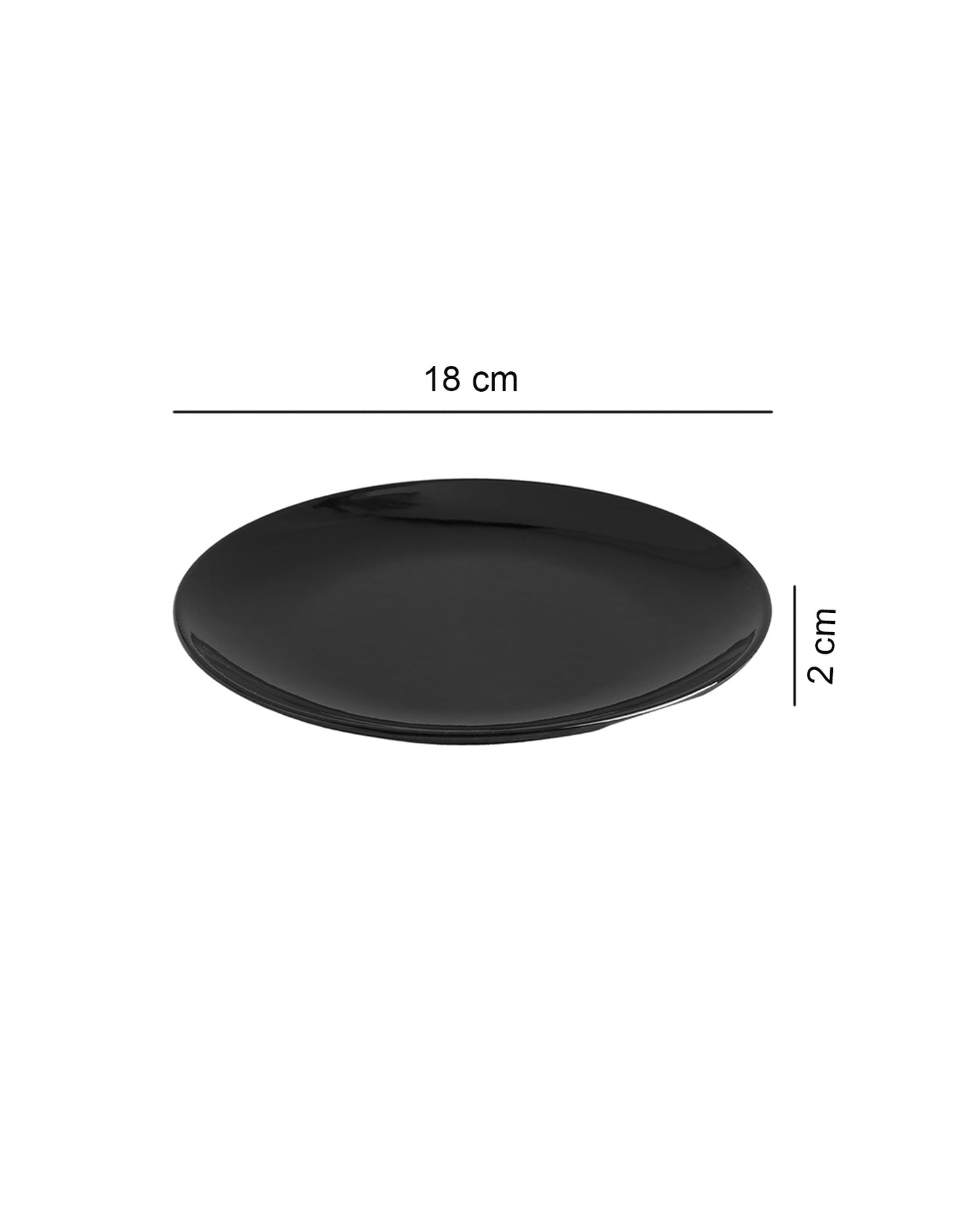 Fine Porcelain Glossy Black Urmi Quater Plate
