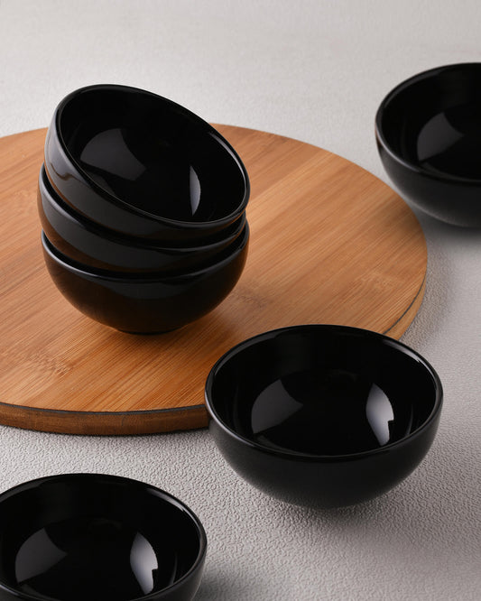 Fine Porcelain Classic Prime Bowl, Dessert Cereal, Soup, Salad, Pasta Bowl, Black