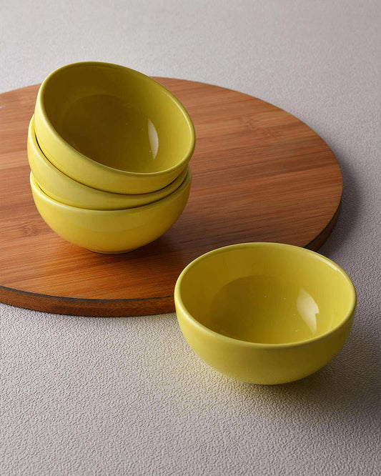 Fine Porcelain Classic Prime Bowl, Dessert Cereal, Soup, Salad, Pasta Bowl, Set of Yellow