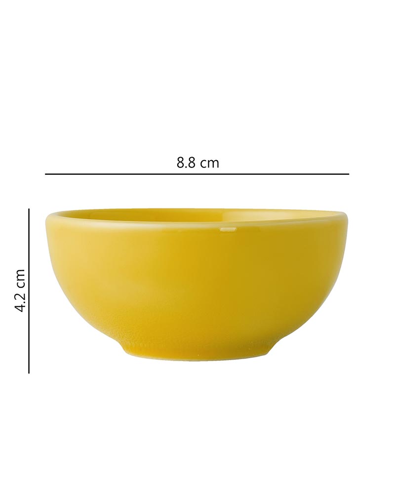 Fine Porcelain Classic Prime Bowl, Dessert Cereal, Soup, Salad, Pasta Bowl, Set of Yellow