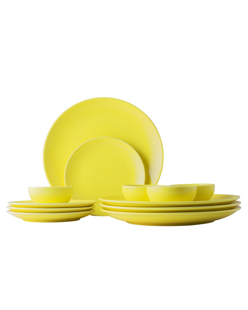 Fine Porcelain Yellow Prime Dinner Set