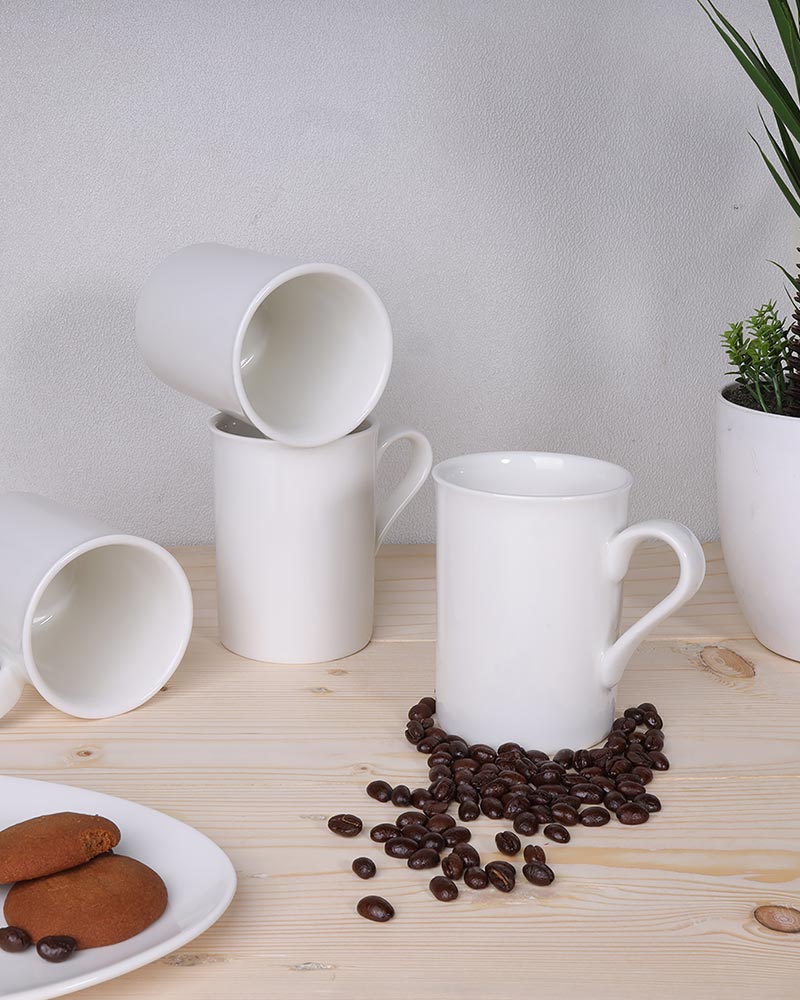 Classic Morning Tea, Coffee, Milk Mug, 280 ml, Porcelain, Set of 4