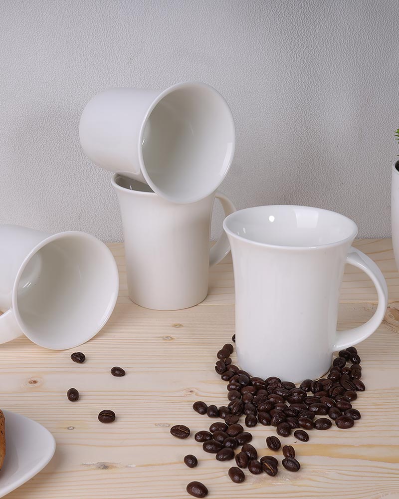 Classic Morning Tea, Coffee, Milk Mug, 280 ml, Porcelain, Set of 4