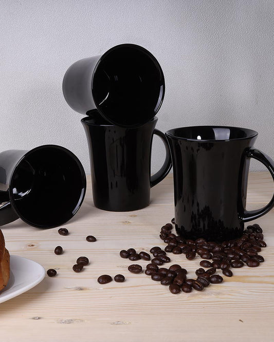 Classic Morning Tea, Coffee Cups for Cappuccino Latte Cocoa, Milk Mug, 280 ml, Porcelain, Set of 4