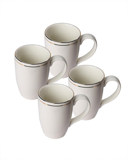 Luxury Morning Tea, Coffee, Milk Mug, 300 ml, White Gold Porcelain