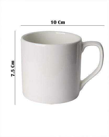 Retro Morning Tea, Coffee, Expresso Mug, 300 ml, White Porcelain, Diana, Set of 4