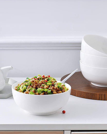 9 Ounce Small Cereal and Soup Bowls, Sturdy Porcelain Bowl, Dishwasher Microwave Safe, Portion Control Bowls for Ice Cream Dessert Rice, set of 4, 5 Inches