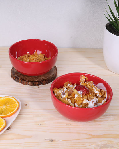 9 Ounce Small Cereal and Soup Bowls, Sturdy Porcelain Bowl, Dishwasher Microwave Safe, Portion Control Bowls for Ice Cream Dessert Rice, set of 2, 5 Inches, White