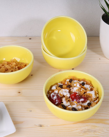 9 Ounce Small Cereal and Soup Bowls, Sturdy Porcelain Bowl, Dishwasher Microwave Safe, Portion Control Bowls for Ice Cream Dessert Rice, set of 4, 5 Inches