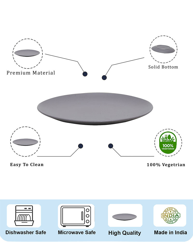 Fine Porcelain Glossy Dinner Plate 27 cm, Scratch Resistant, Microwave and dishwasher safe, set of 2