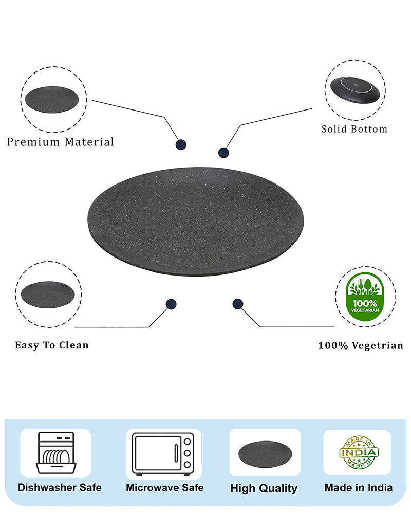 Fine Porcelain Glossy Dinner Plate 27 cm, Scratch Resistant, Microwave and dishwasher safe, set of 2