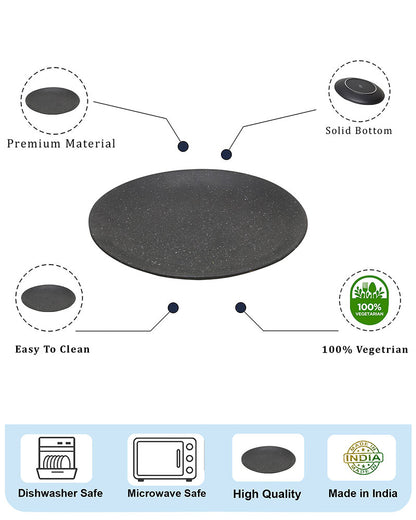 Fine Porcelain Glossy Dinner Plate 27 cm, Scratch Resistant, Microwave and dishwasher safe, set of 2
