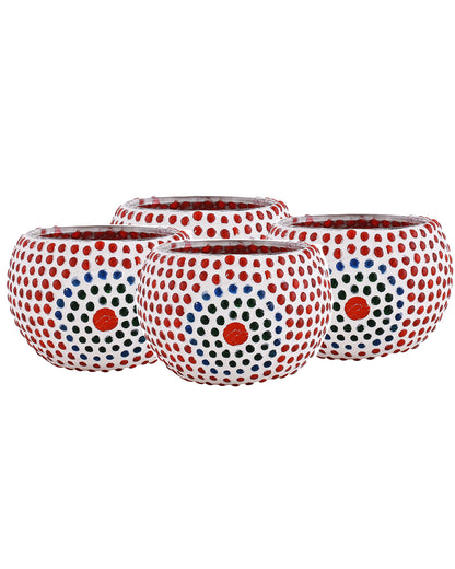 Moroccan White Glass Star Mosaic Candle Holder, Tea Light holder Votive