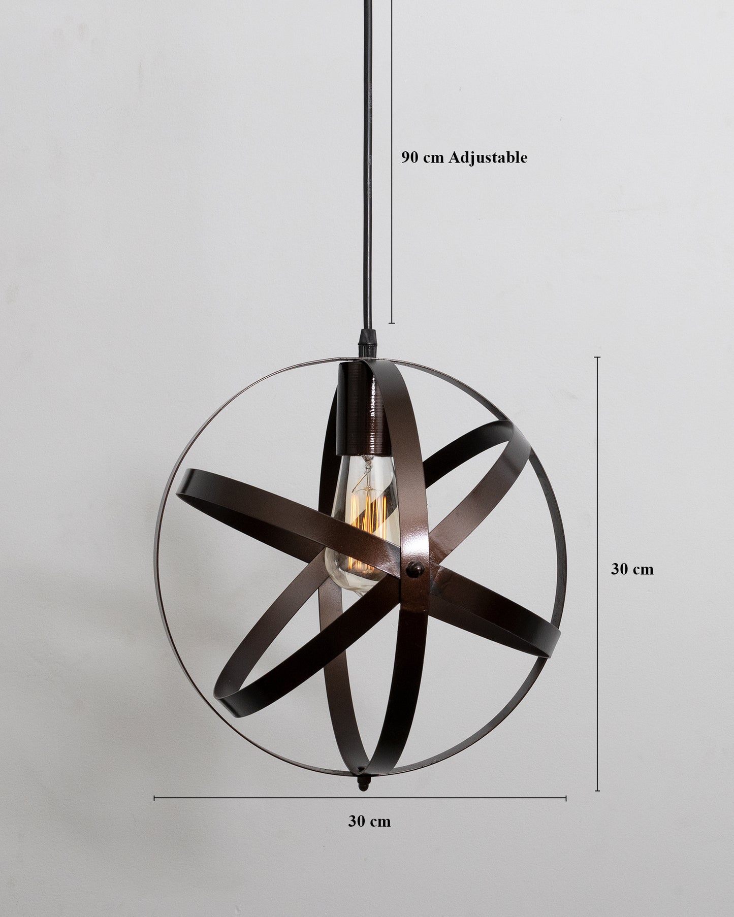 Industrial Vintage Globe Pendant Light Fixture, Changeable Hanging Ceiling Light Chandelier Fixture for Kitchen, Island, Living Room, Dining Room