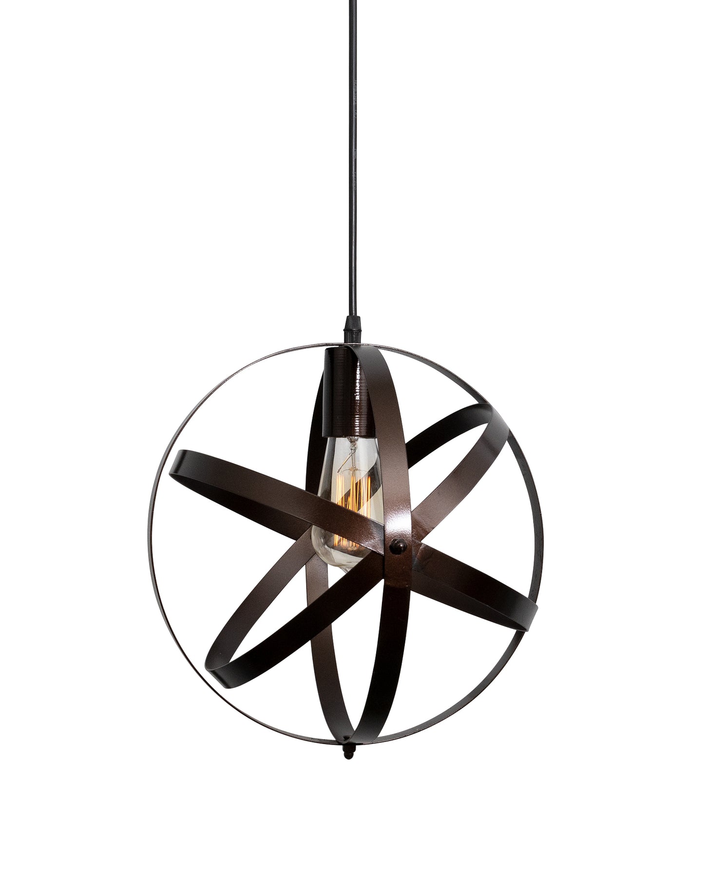 Industrial Vintage Globe Pendant Light Fixture, Changeable Hanging Ceiling Light Chandelier Fixture for Kitchen, Island, Living Room, Dining Room