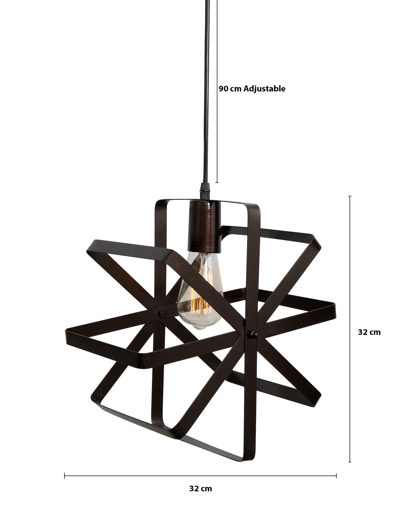 Industrial Vintage Globe Pendant Light Fixture, Changeable Hanging Ceiling Light Chandelier Fixture for Kitchen, Island, Living Room, Dining Room
