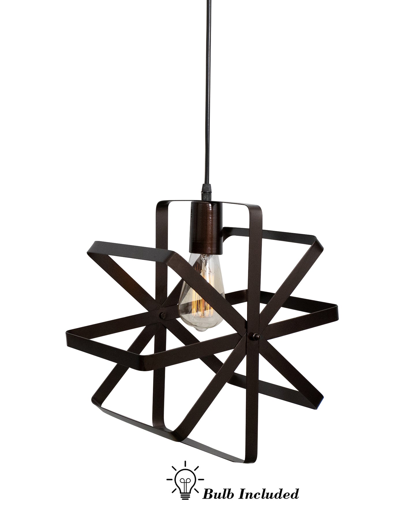 Industrial Vintage Globe Pendant Light Fixture, Changeable Hanging Ceiling Light Chandelier Fixture for Kitchen, Island, Living Room, Dining Room