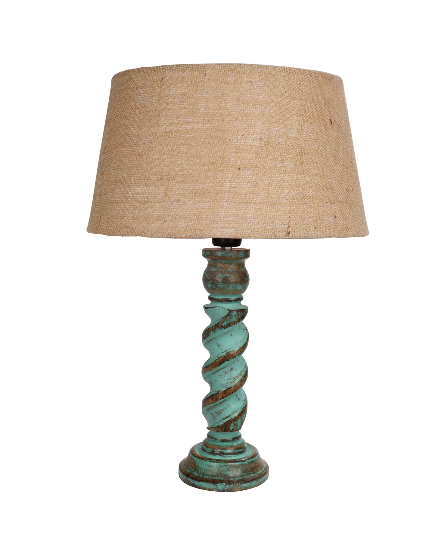 Signature Rustic Rope Algae Table Lamp With Jute Drum Shade, Farmhouse, Living Room, Bedroom, House Bedside Nightstand, Home, Office, Reading Light