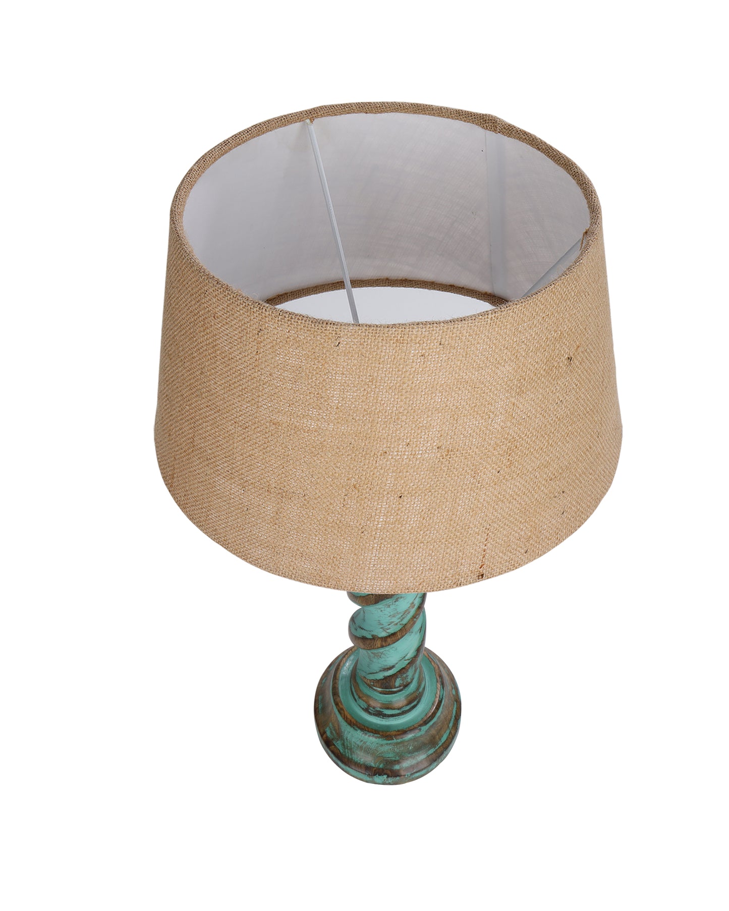 Signature Rustic Rope Algae Table Lamp With Jute Drum Shade, Farmhouse, Living Room, Bedroom, House Bedside Nightstand, Home, Office, Reading Light