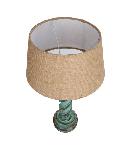 Signature Rustic Rope Algae Table Lamp With Jute Drum Shade, Farmhouse, Living Room, Bedroom, House Bedside Nightstand, Home, Office, Reading Light