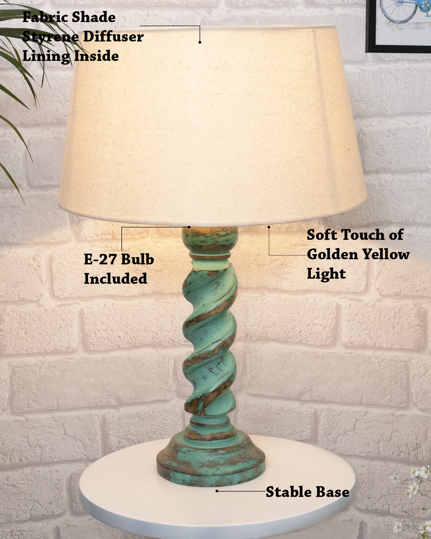 Signature Rustic Rope Algae Table Lamp With Jute Drum Shade, Farmhouse, Living Room, Bedroom, House Bedside Nightstand, Home, Office, Reading Light