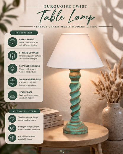 Signature Rustic Rope Algae Table Lamp With White Cone Shade, Farmhouse, Living Room, Bedroom, House Bedside Nightstand, Home, Office, Reading Light
