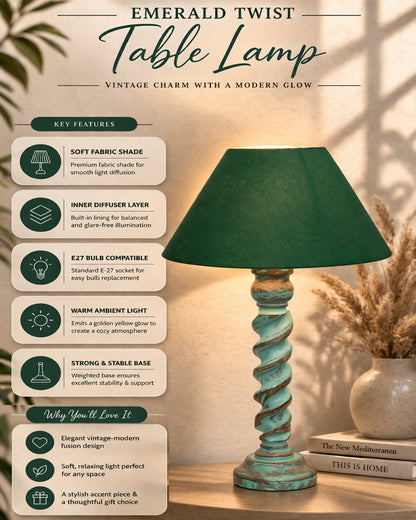 Signature Rustic Rope Algae Table Lamp With White Cone Shade, Farmhouse, Living Room, Bedroom, House Bedside Nightstand, Home, Office, Reading Light