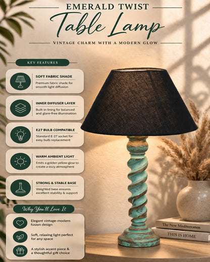Signature Rustic Rope Algae Table Lamp With White Cone Shade, Farmhouse, Living Room, Bedroom, House Bedside Nightstand, Home, Office, Reading Light
