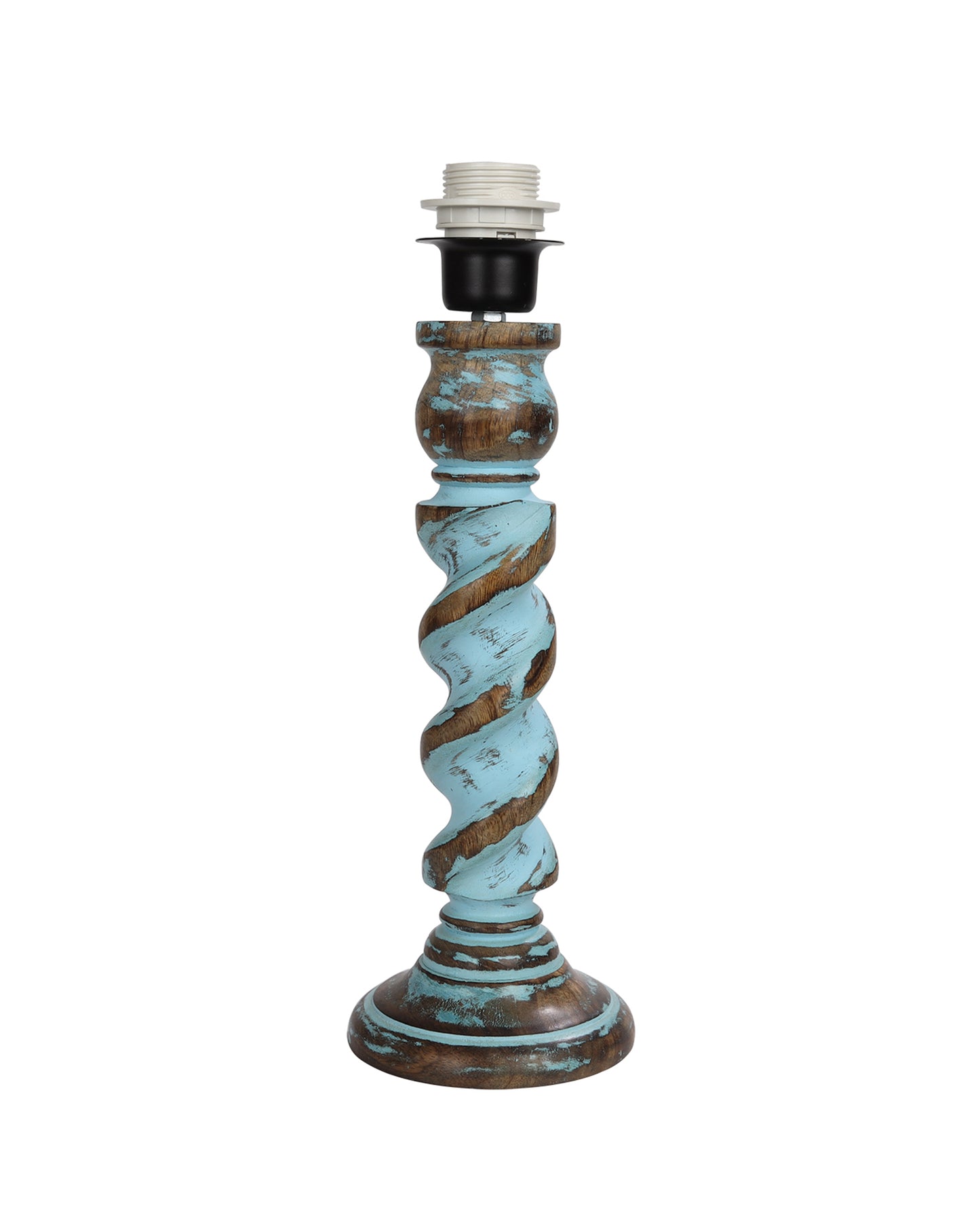 Signature Rustic Rope Distress Blue Table Lamp With Jute Drum Shade, farmhouse Living Room Bedroom House Bedside Nightstand Home Office Reading Light