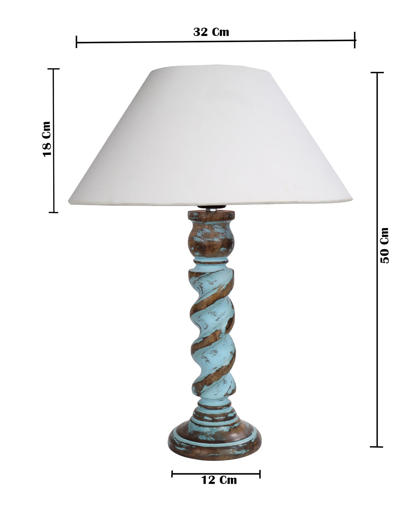 Signature Rustic Rope Distress Blue Table Lamp With Jute Drum Shade, farmhouse Living Room Bedroom House Bedside Nightstand Home Office Reading Light