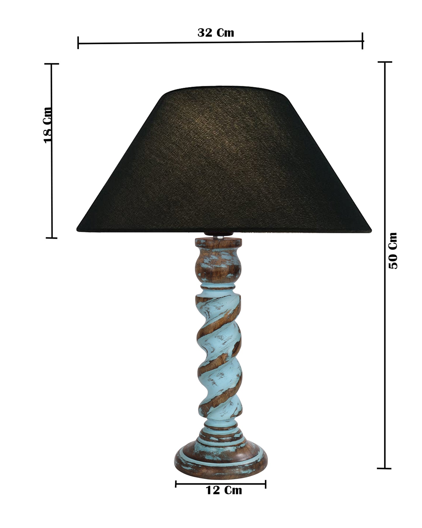 Signature Rustic Rope Distress Blue Table Lamp With Jute Drum Shade, farmhouse Living Room Bedroom House Bedside Nightstand Home Office Reading Light