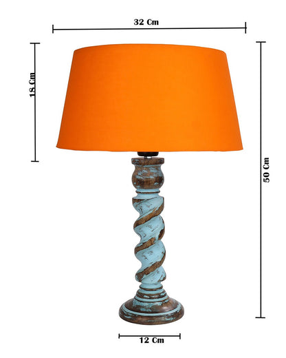 Signature Rustic Rope Distress Blue Table Lamp With Jute Drum Shade, farmhouse Living Room Bedroom House Bedside Nightstand Home Office Reading Light