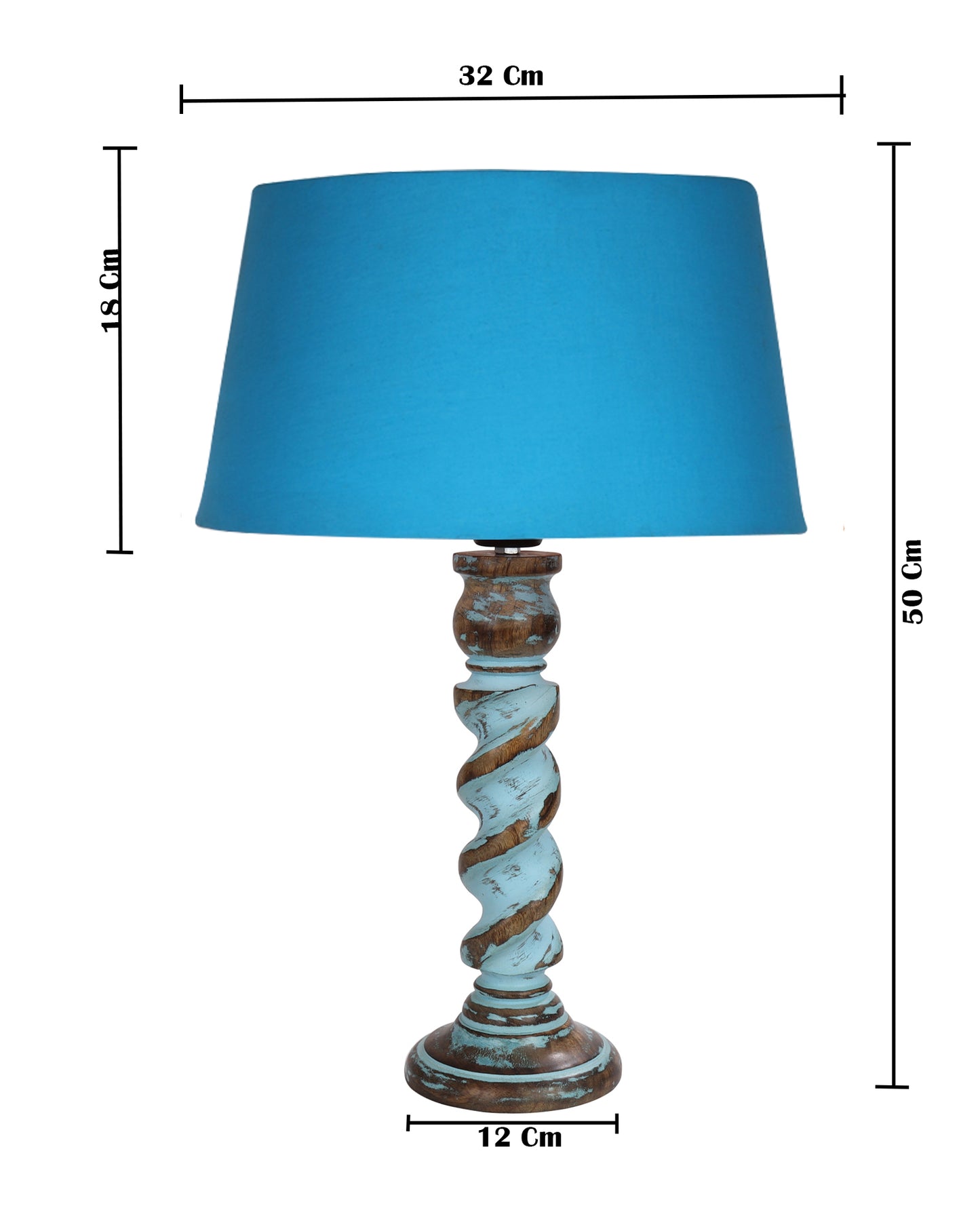 Signature Rustic Rope Distress Blue Table Lamp With Jute Drum Shade, farmhouse Living Room Bedroom House Bedside Nightstand Home Office Reading Light