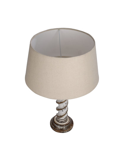 Signature Rustic Rope Whitewash Table Lamp With Jute Drum Shade, farmhouse Living Room Bedroom House Bedside Nightstand Home Office Reading Light