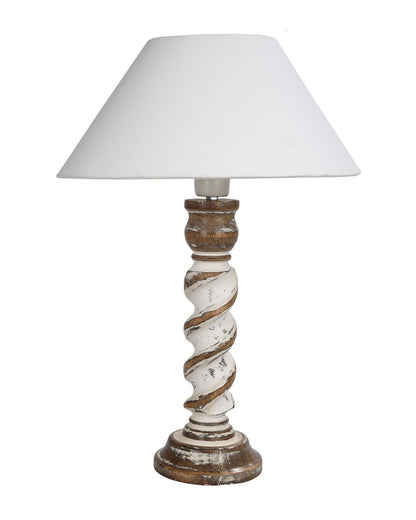 Signature Rustic Rope Whitewash Table Lamp With Jute Drum Shade, farmhouse Living Room Bedroom House Bedside Nightstand Home Office Reading Light