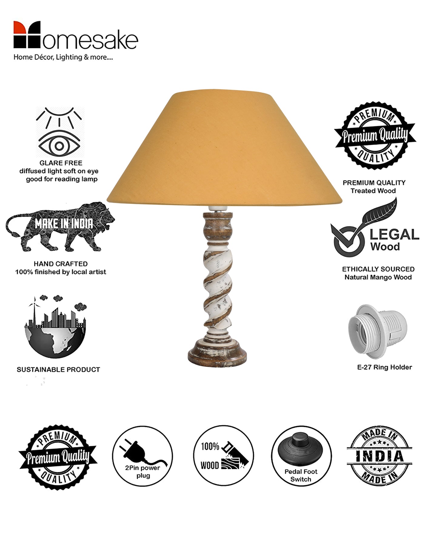 Signature Rustic Rope Whitewash Table Lamp With Jute Drum Shade, farmhouse Living Room Bedroom House Bedside Nightstand Home Office Reading Light