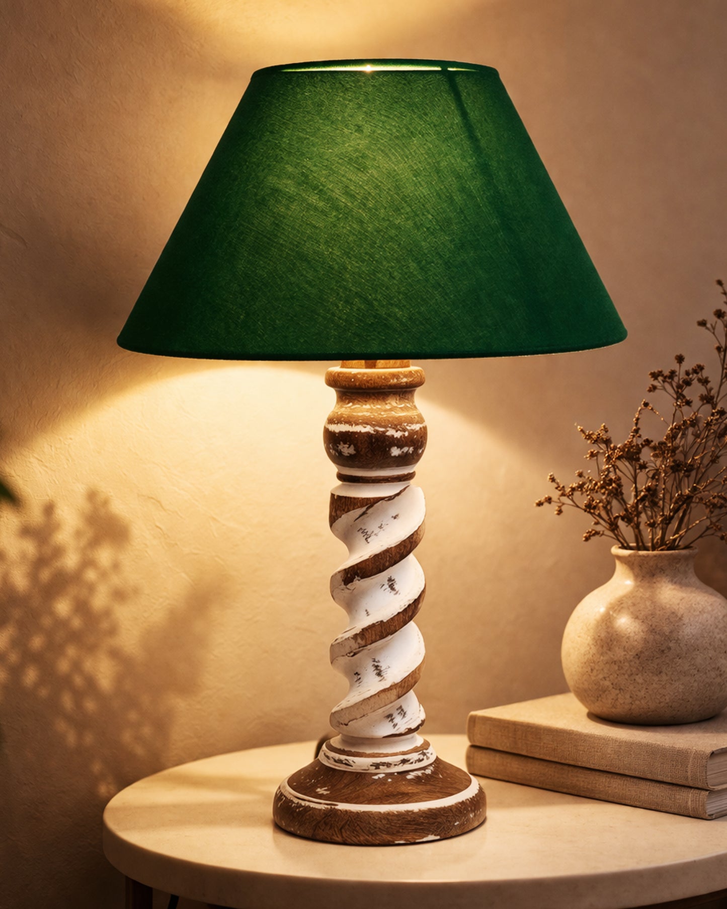 Signature Rustic Rope Whitewash Table Lamp With Jute Drum Shade, farmhouse Living Room Bedroom House Bedside Nightstand Home Office Reading Light