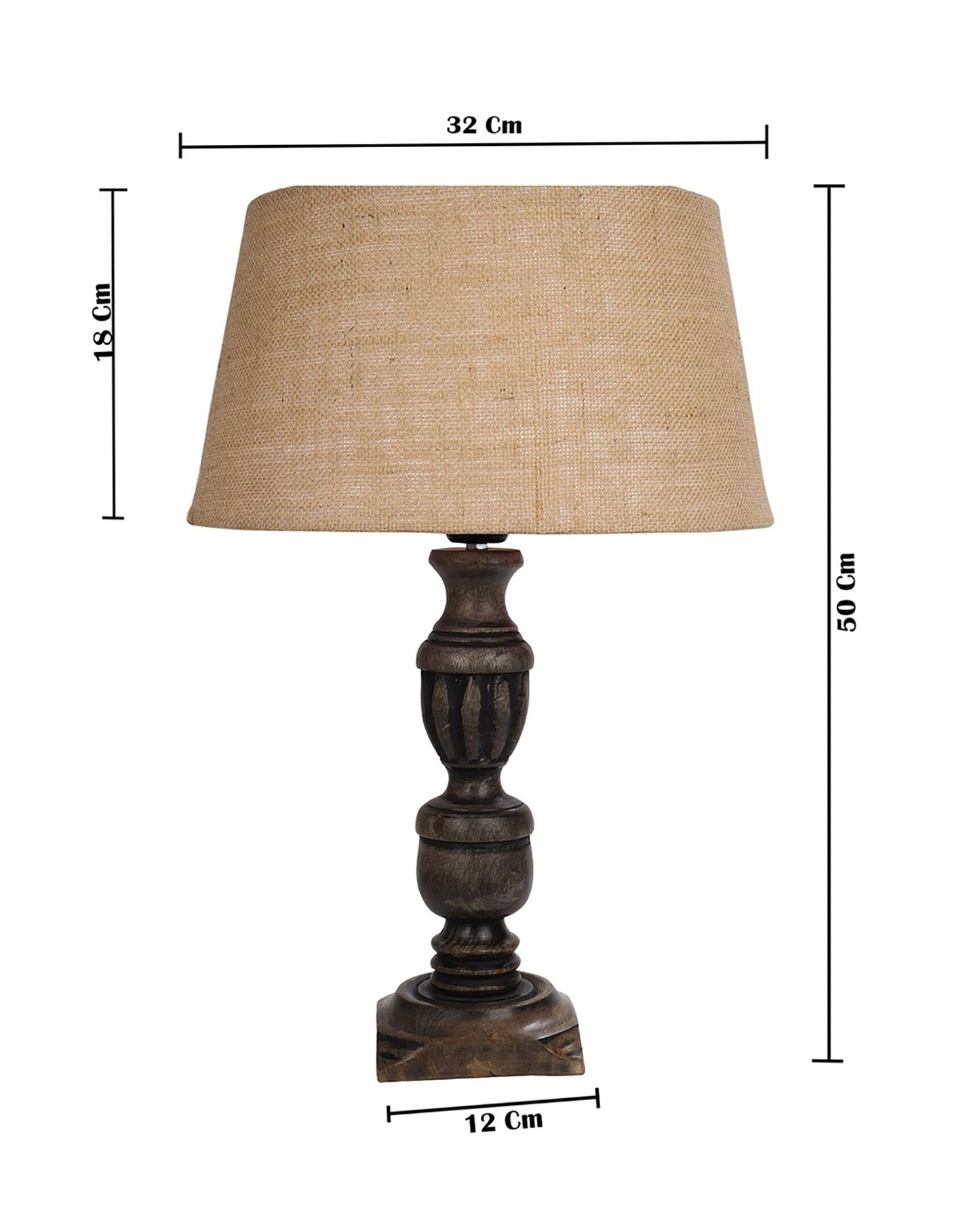 Rustic Antique Black French Trophy Carved Table lamp with Empire shade