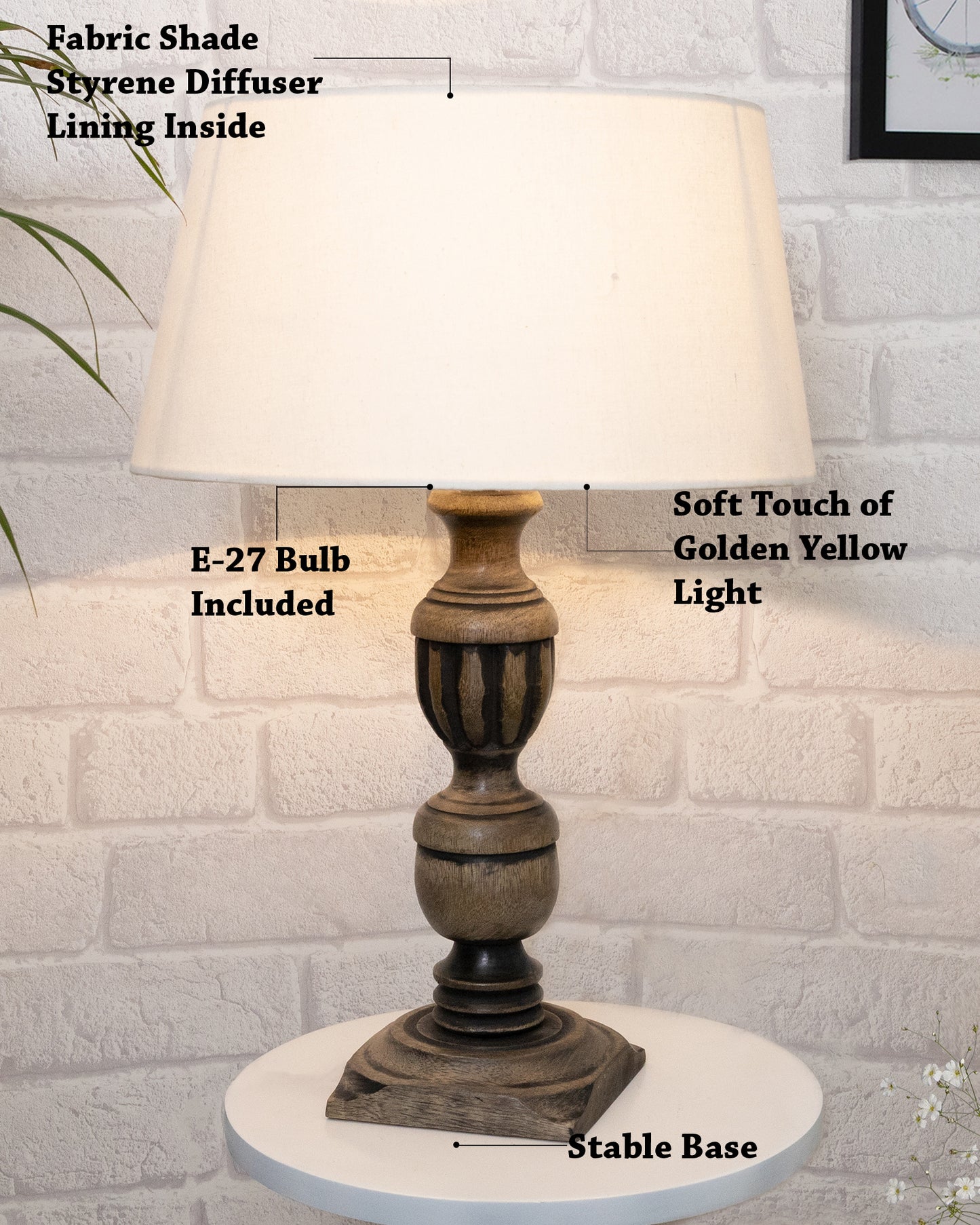 Rustic Antique Black French Trophy Carved Table lamp with Empire shade