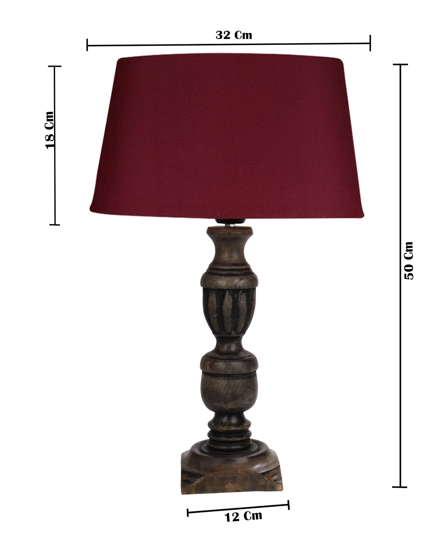 Rustic Antique Black French Trophy Carved Table lamp with Empire shade