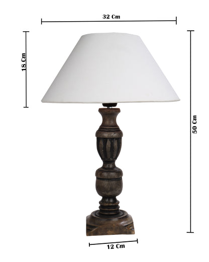 Rustic Antique Black French Trophy Carved Table lamp with Empire shade