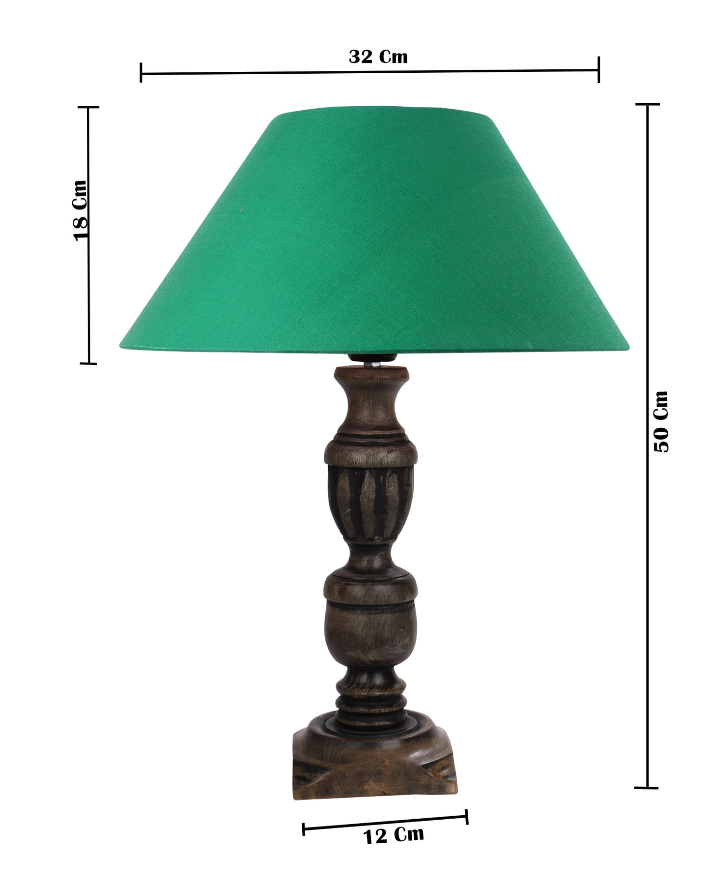 Rustic Antique Black French Trophy Carved Table lamp with Empire shade