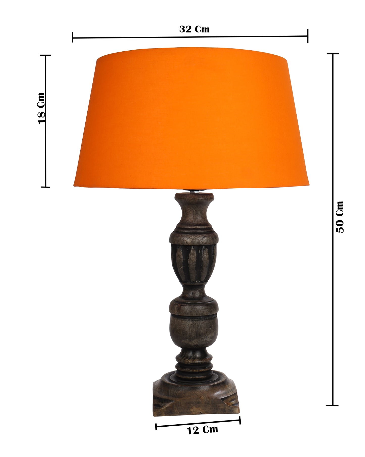 Rustic Antique Black French Trophy Carved Table lamp with Empire shade