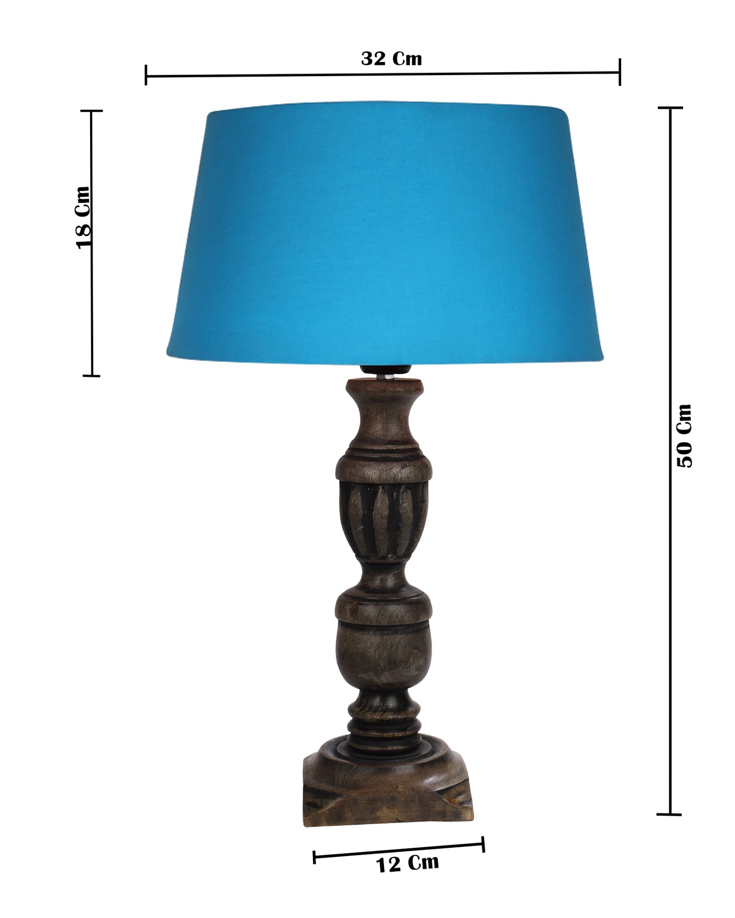 Rustic Antique Black French Trophy Carved Table lamp with Empire shade
