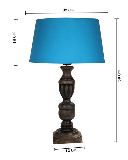 Rustic Antique Black French Trophy Carved Table lamp with Empire shade