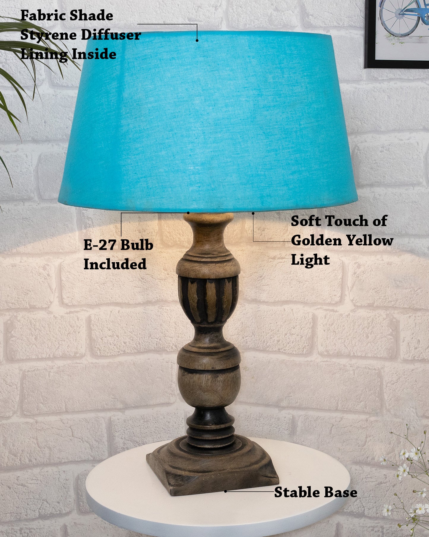 Rustic Antique Black French Trophy Carved Table lamp with Empire shade