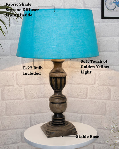 Rustic Antique Black French Trophy Carved Table lamp with Empire shade