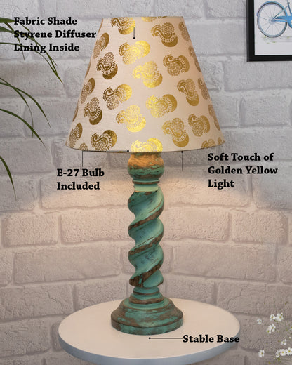 Signature Rustic Rope Algae Table Lamp With Jute Cone Shade, farmhouse Living Room Bedroom House Bedside Nightstand Home Office Reading Light