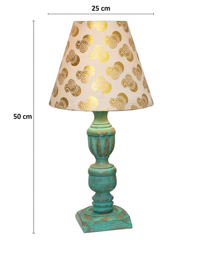 Rustic Algae French Trophy Carved Table lamp with Empire Cone Shade
