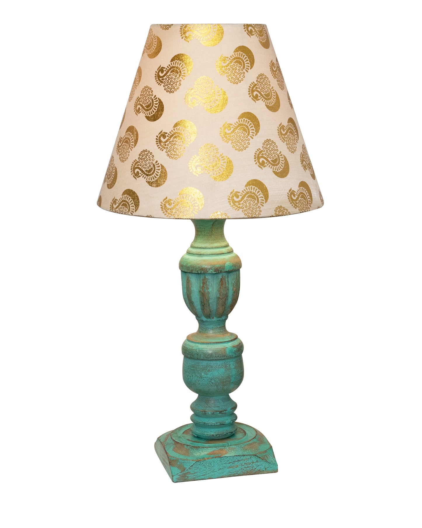 Rustic Algae French Trophy Carved Table lamp with Empire Cone Shade